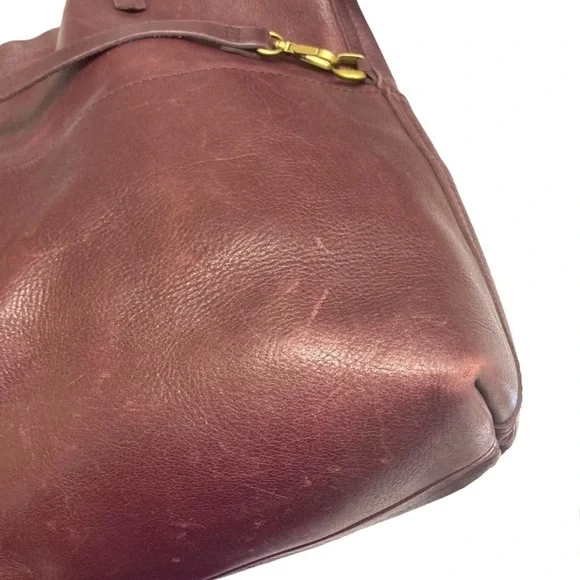 Madewell burgandy leather tote foldover messenger crossbody bag - Picture 6 of 13